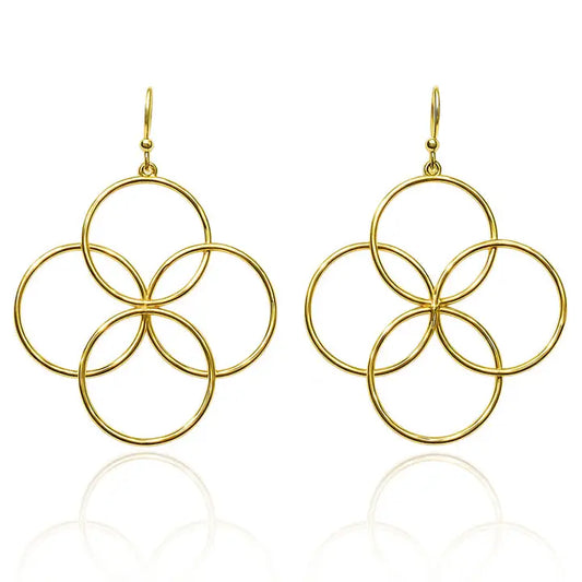 Gold Circles Geometric 1" Earrings