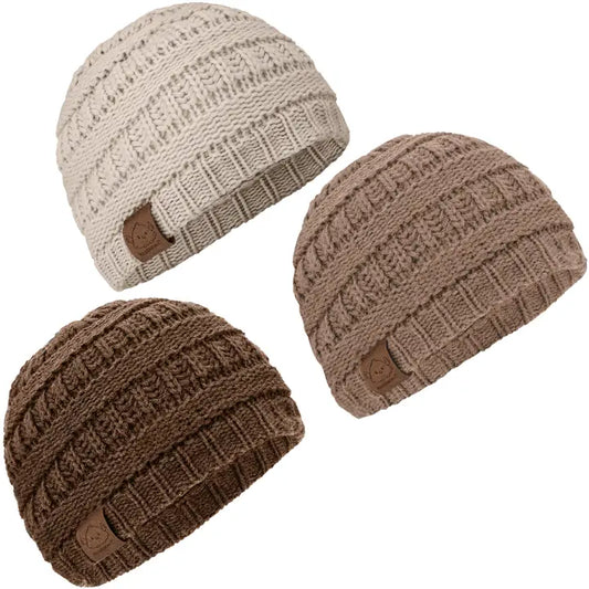 3 Pack Pecan Baby Beanies