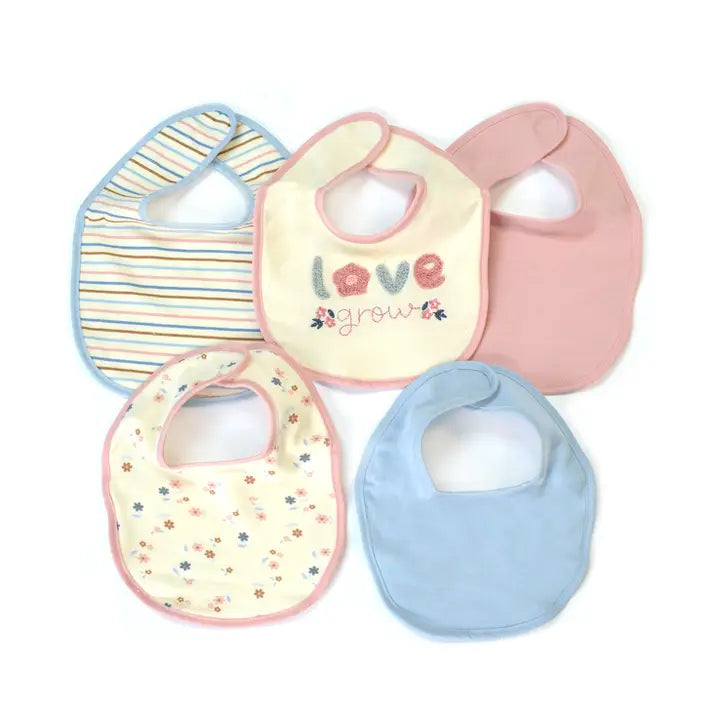 5 Pack Soft Cotton Bibs