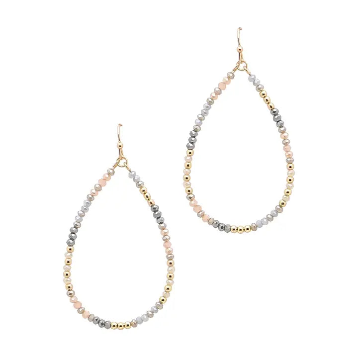 Gray Multi Crystal Teardrop Earring