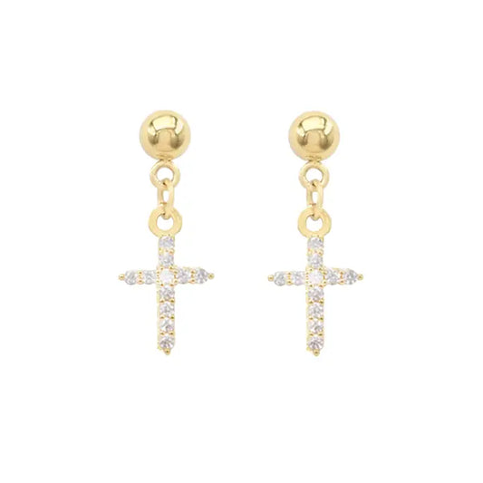 Waterproof Stainless-Steel Cross Earrings