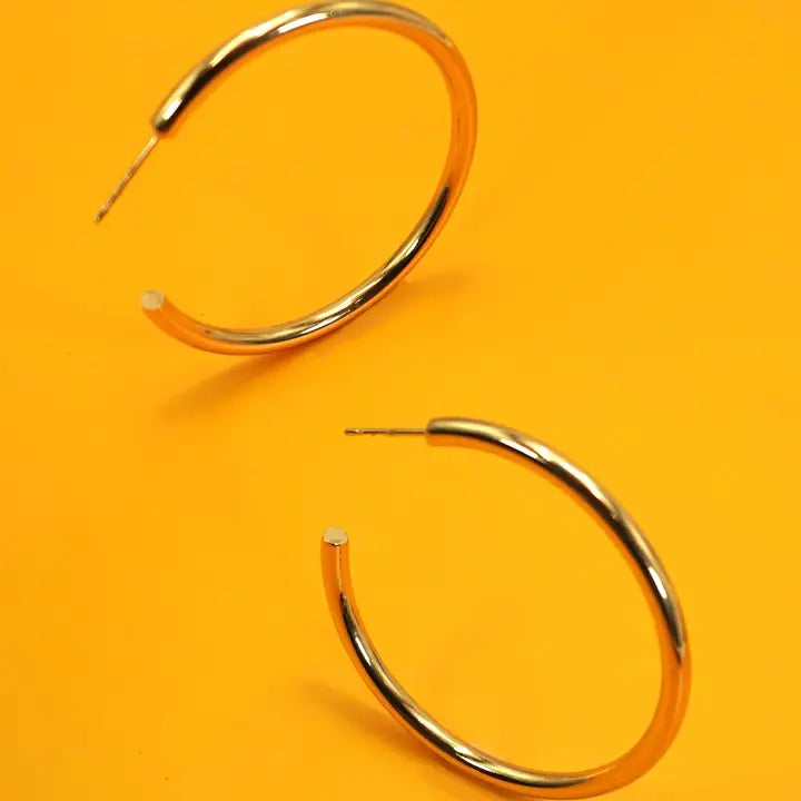 18k Stainless Steel Gold Tarnish Free Hoops