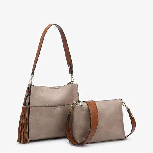 Warm Grey Lyla 2 -in-1 Bucket Bag