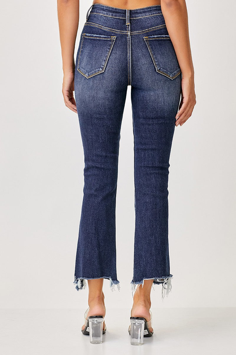 Plus Risen Dark High Rise Slim Straight Leg Jeans