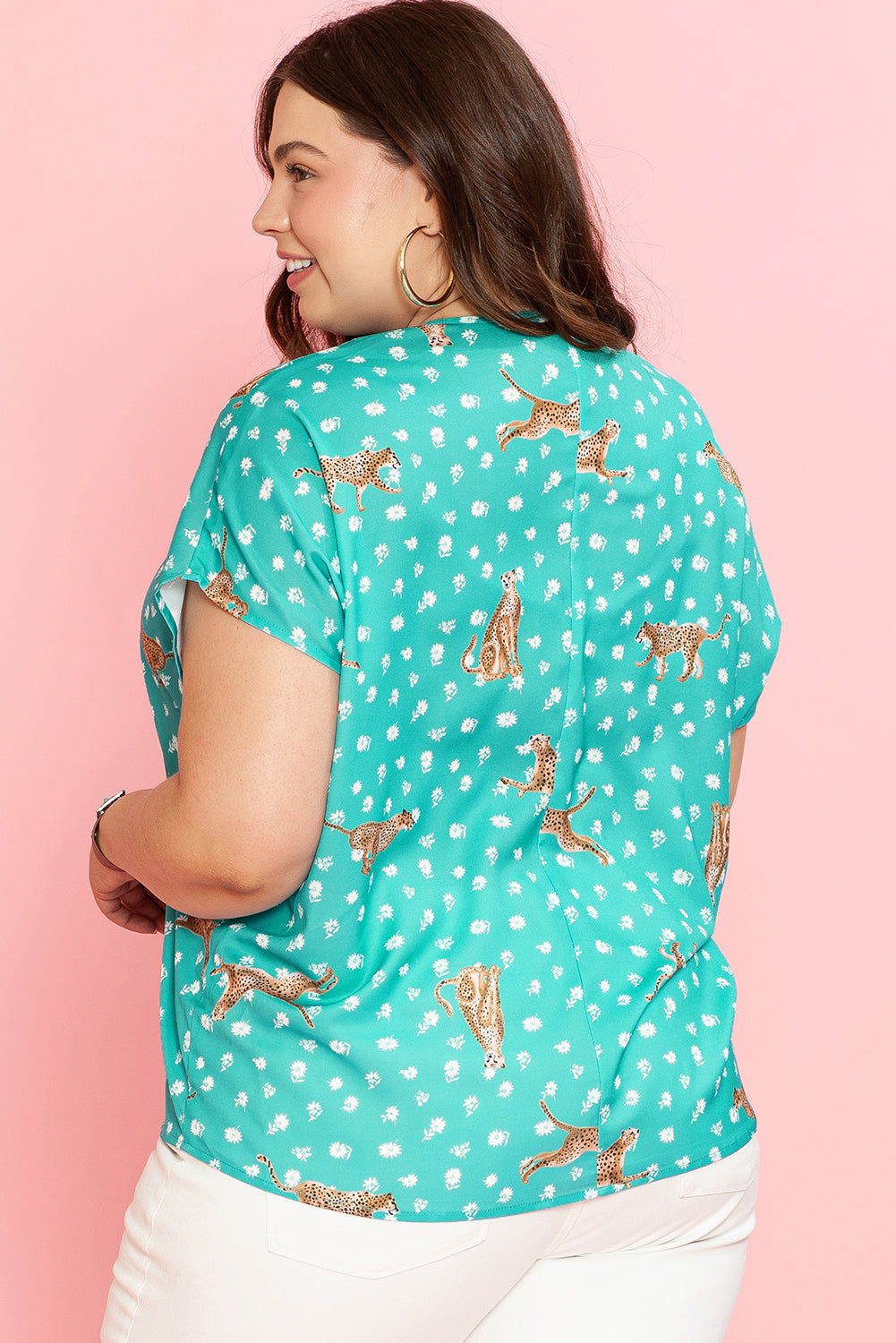 Plus Mint Cheetah Blouse