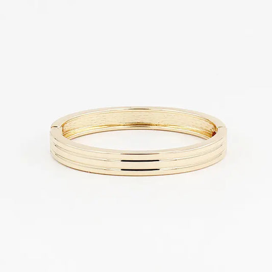 Gold Lined Bangle Cuff Bracelet