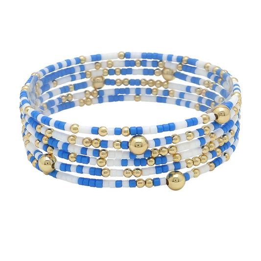 Dainty Blue and White Bracelets