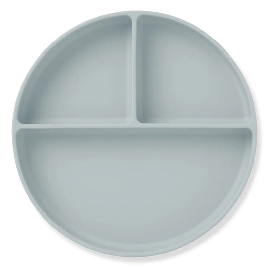 Blue Baby Plate with Suction and Divided Portions