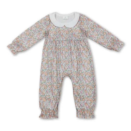 Long Sleeve Floral Girls Romper