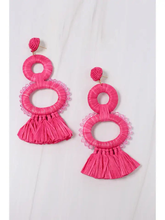 Caroline Hill Pink Cabana Drop Earrings