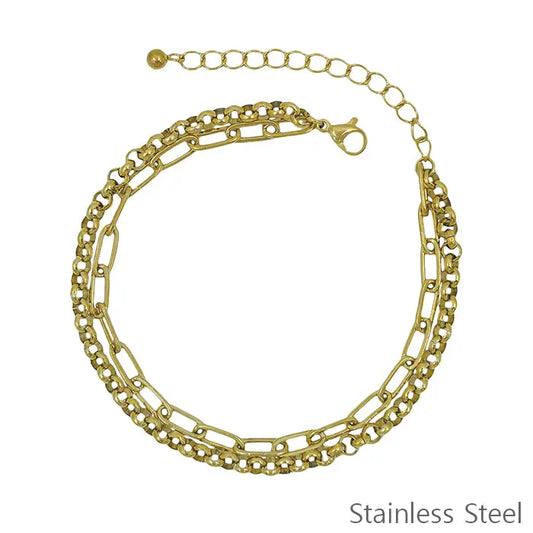 Stainless Stel Open Gold Chain Bracelet