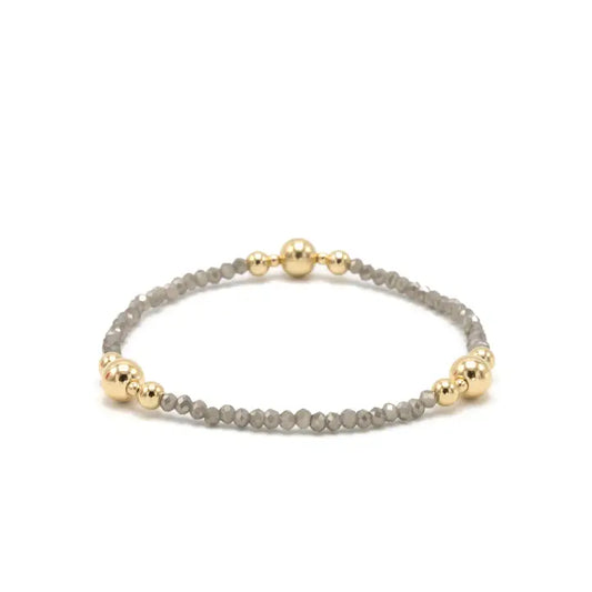 The Nantucket Shimmer Gray & 14k Gold-filled Beaded Bracelet