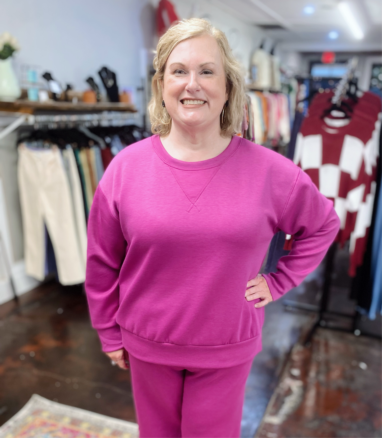 Plus Magenta Pullover