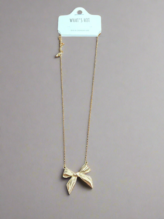 Gold Bow Necklace