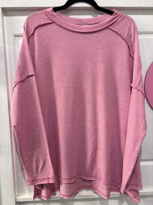 Plus Candy Pink Mélange Top