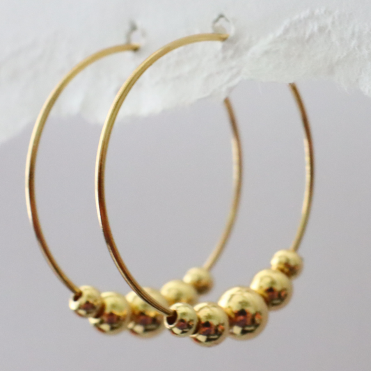 Gold Hoops 4mm 3mm 2mm Beads