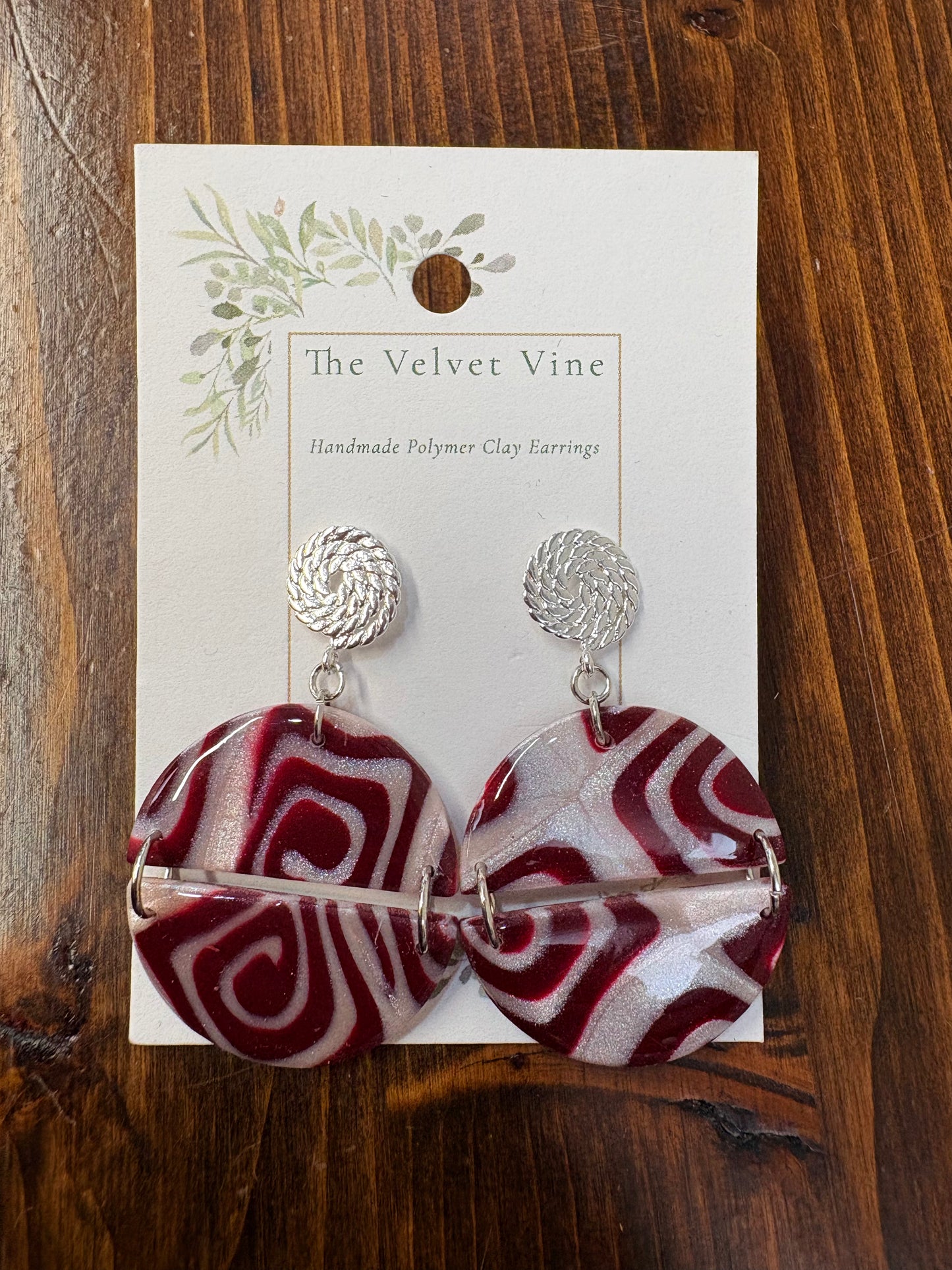 Crimson Swirl Earrings