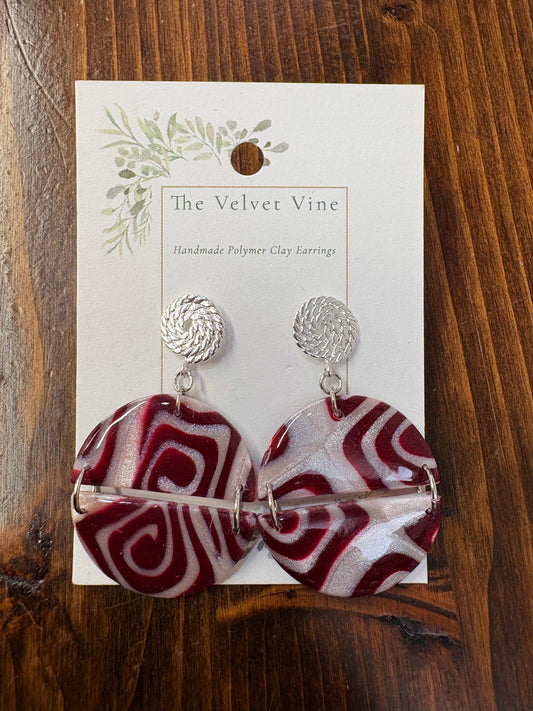 Crimson Swirl Earrings
