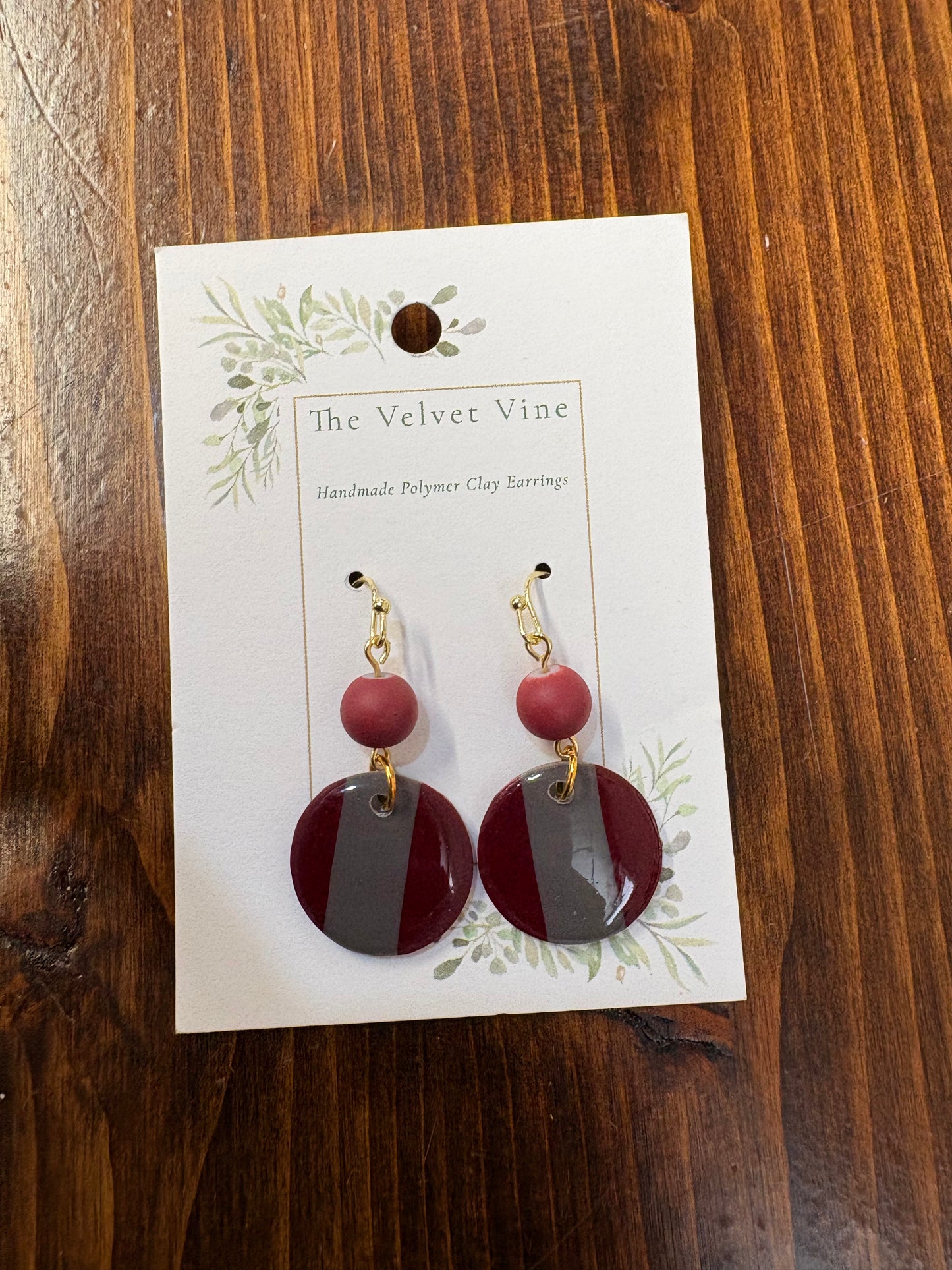 Burgundy Slate Earrings