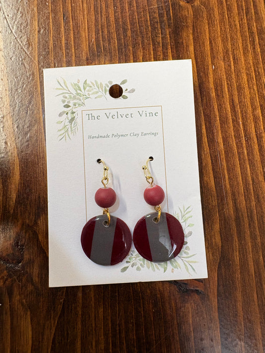 Burgundy Slate Earrings