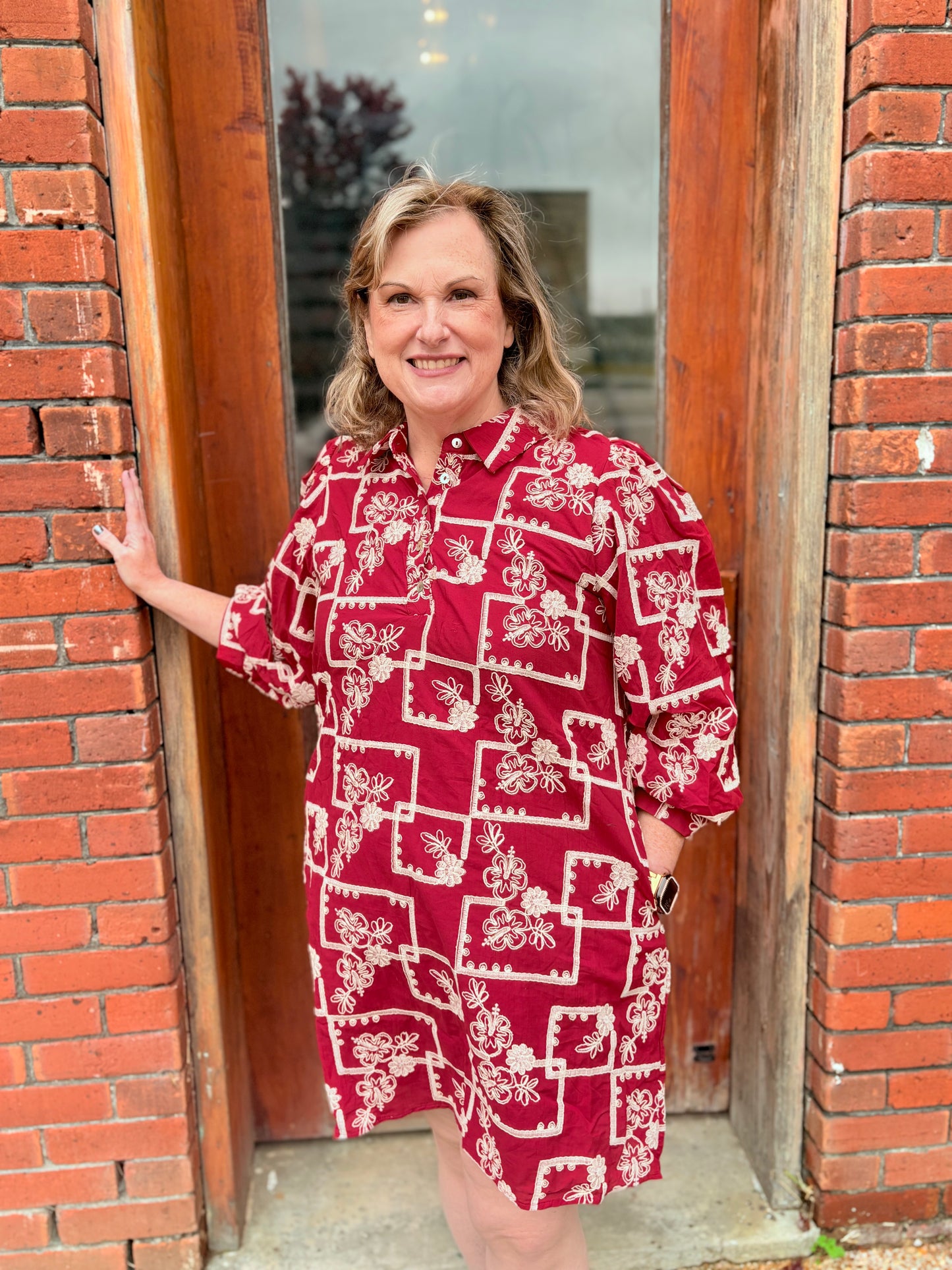 Red Puff Sleeve Dress