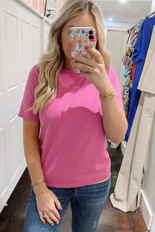 Fushia Classic Boxy Fit Tee