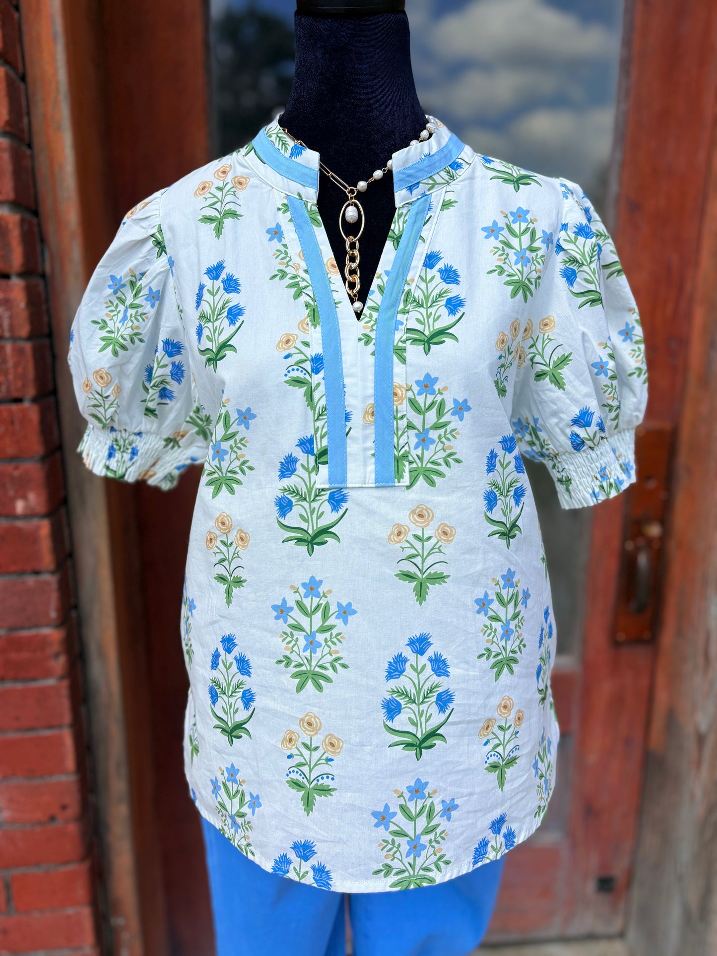 Color Contrast Floral Top
