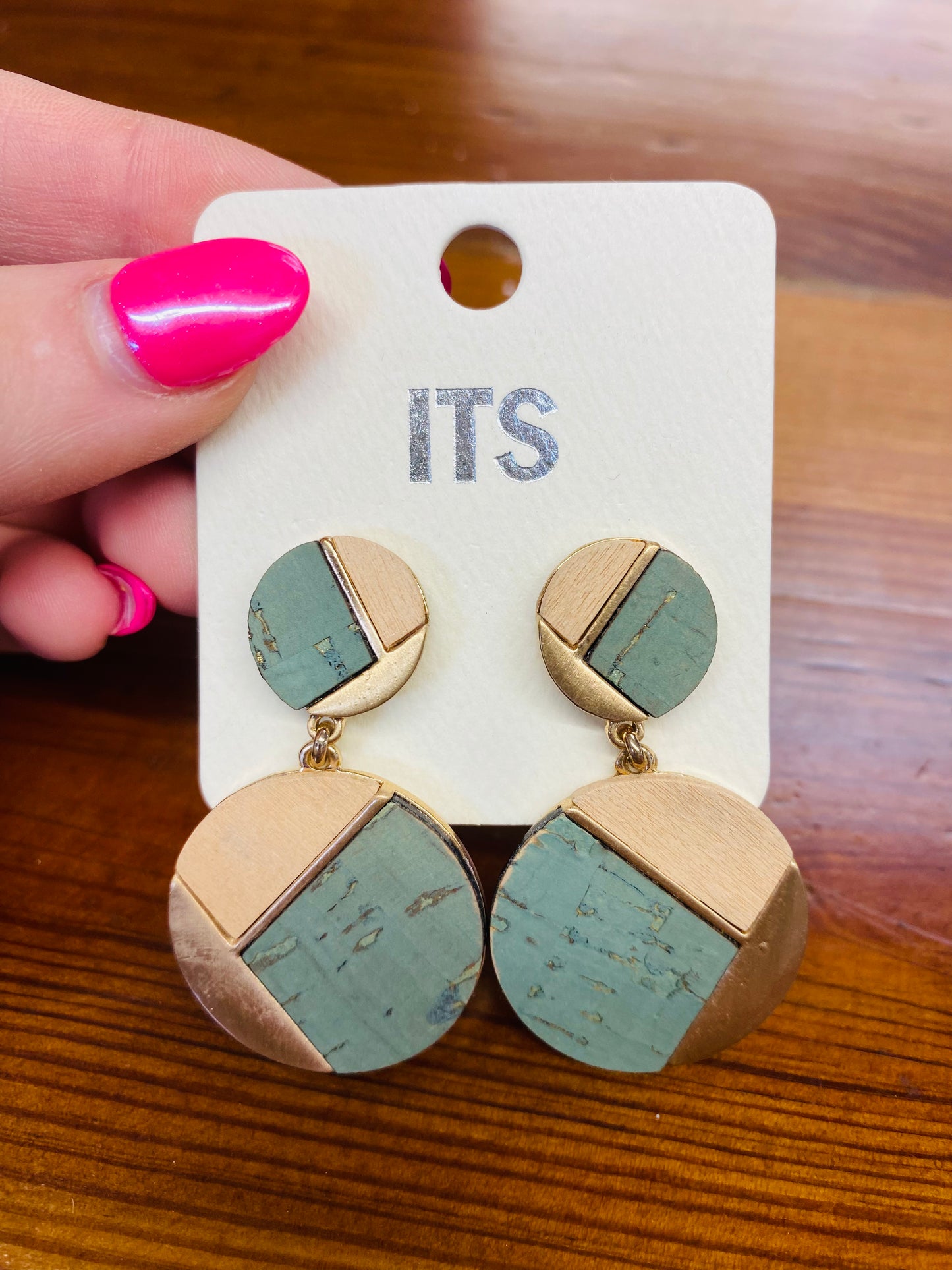 Teal and Gold Earrings