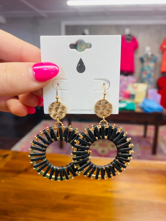 Black and Gold Hoops