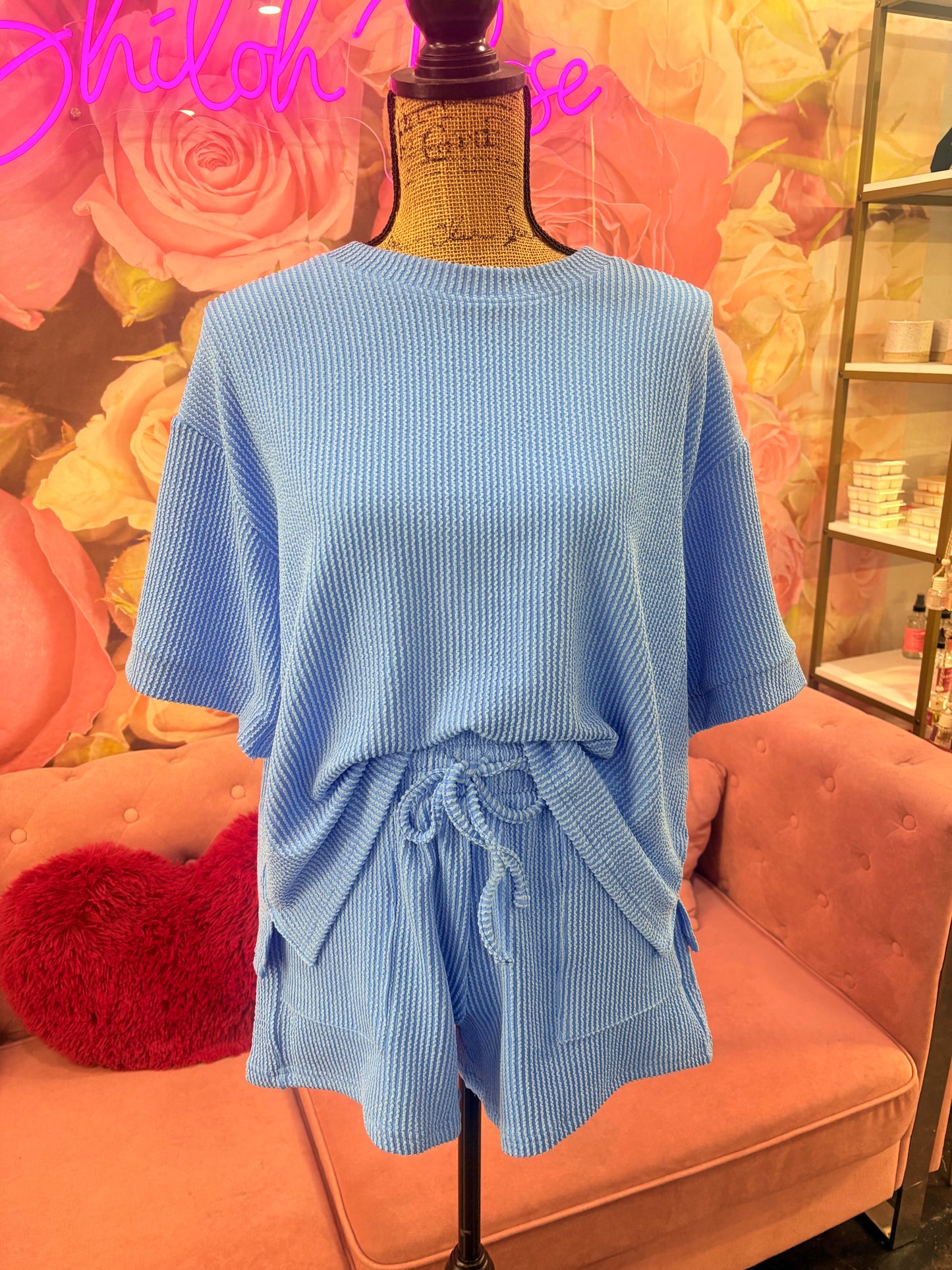 Raised Rib Short Sleeve & Short Set