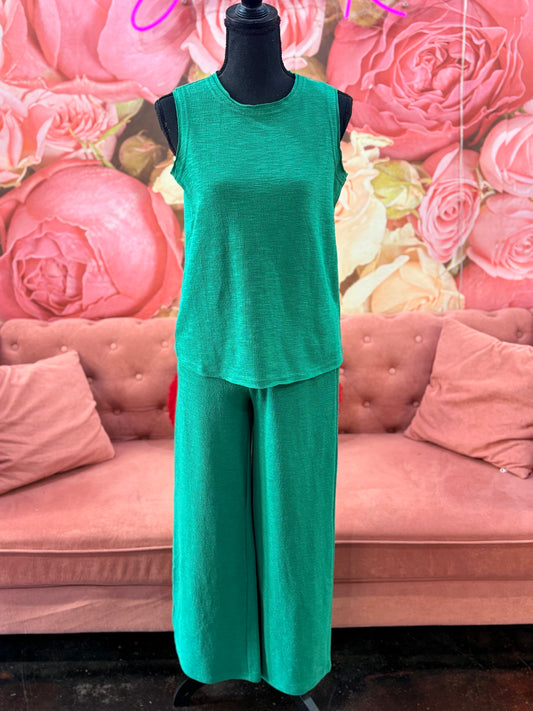 Kelly Green Sleeveless Set