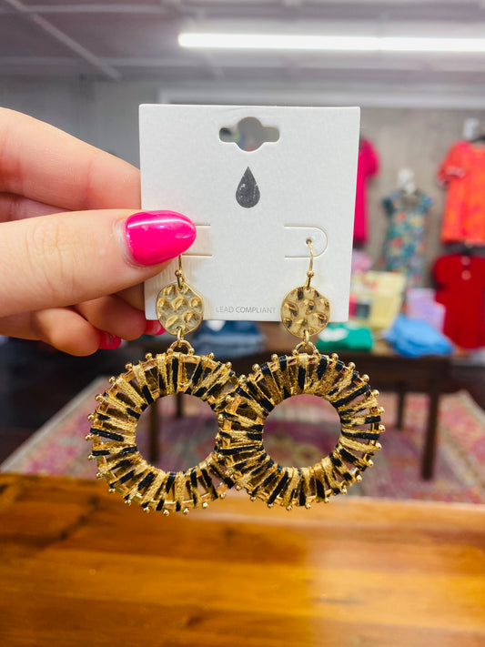Black and Gold Hoops