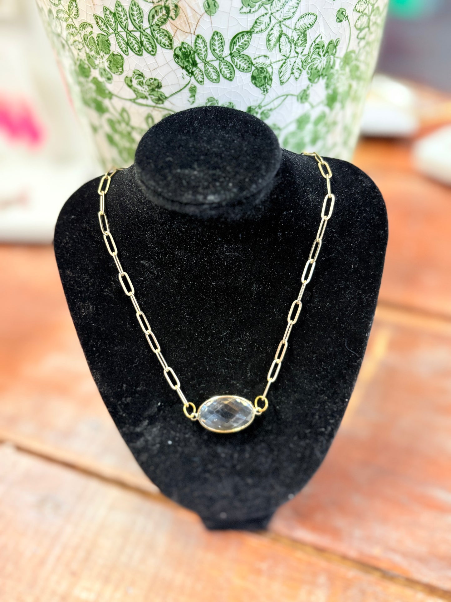 Dainty Crystal Link Necklace