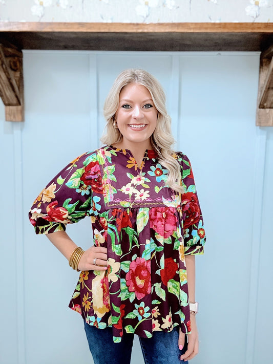 Ivy Jane Grey Rose Garden Top