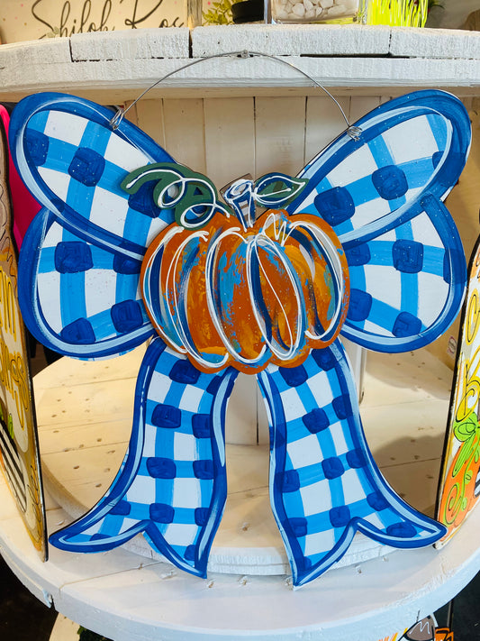 Pumpkin Bow Doorhanger