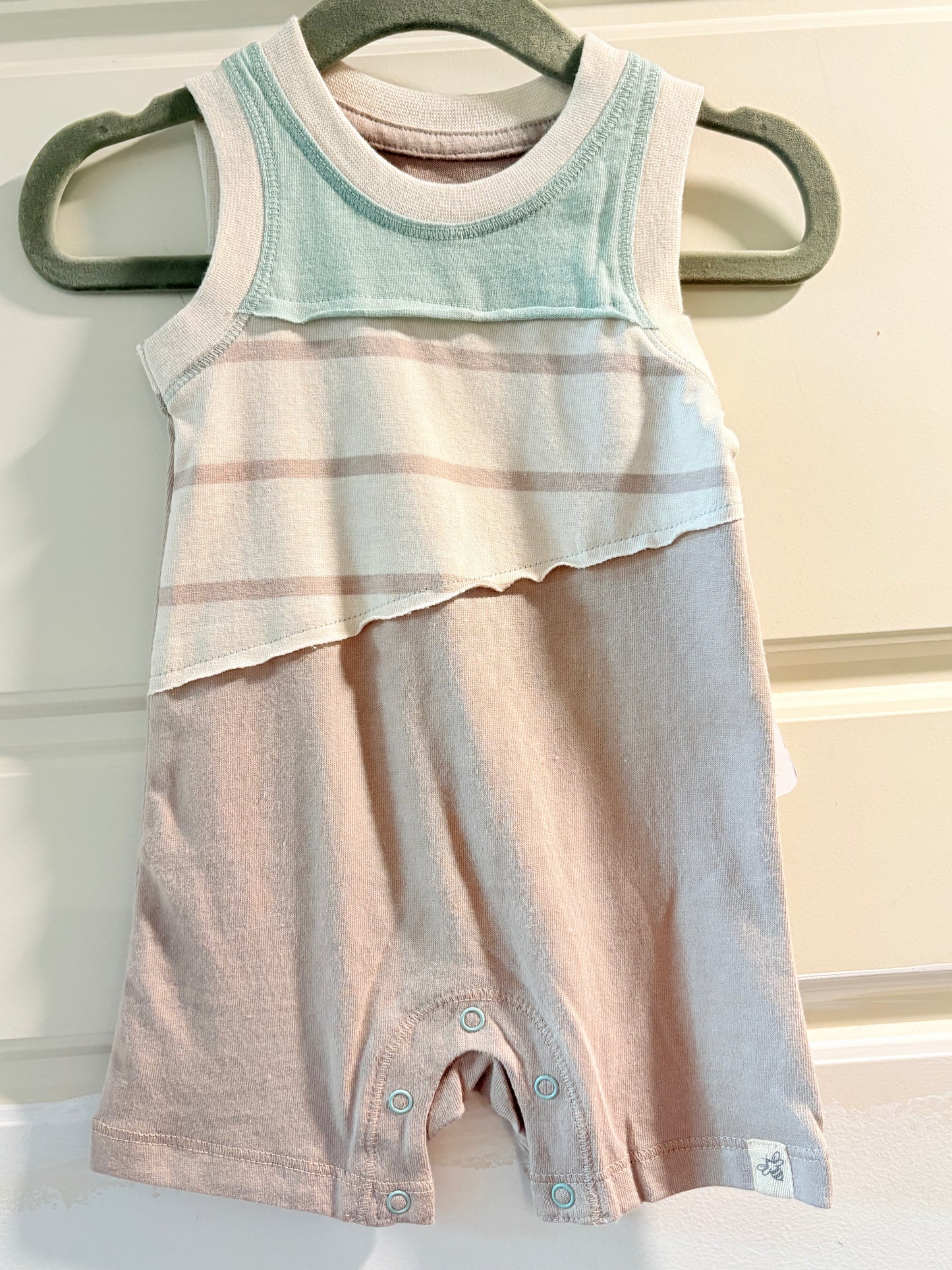 Taupe Stripe Romper