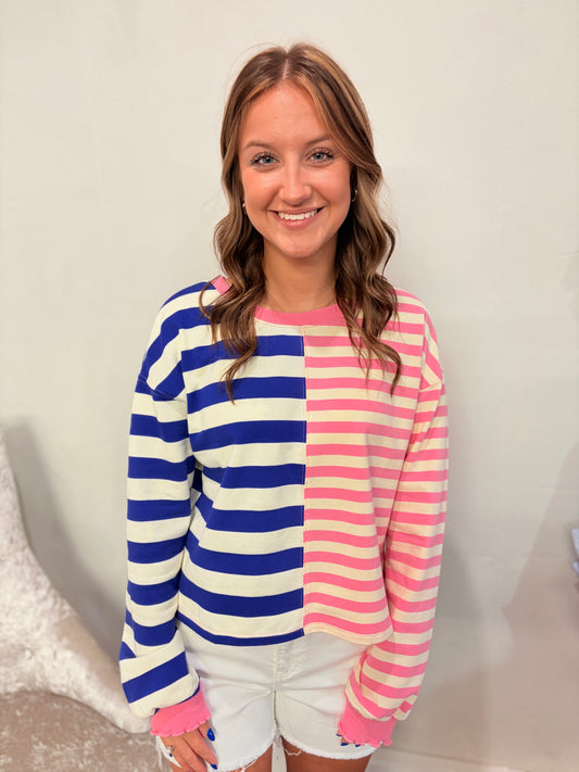 Mixed Stripe Print Top