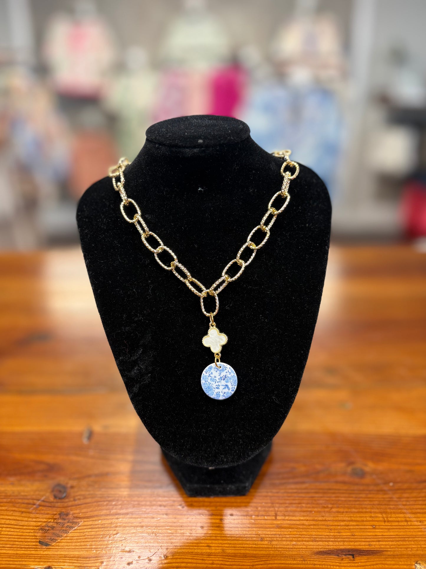 Blue Belle Charm Necklace