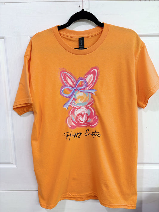 Orange Happy Easter Bunny Tee
