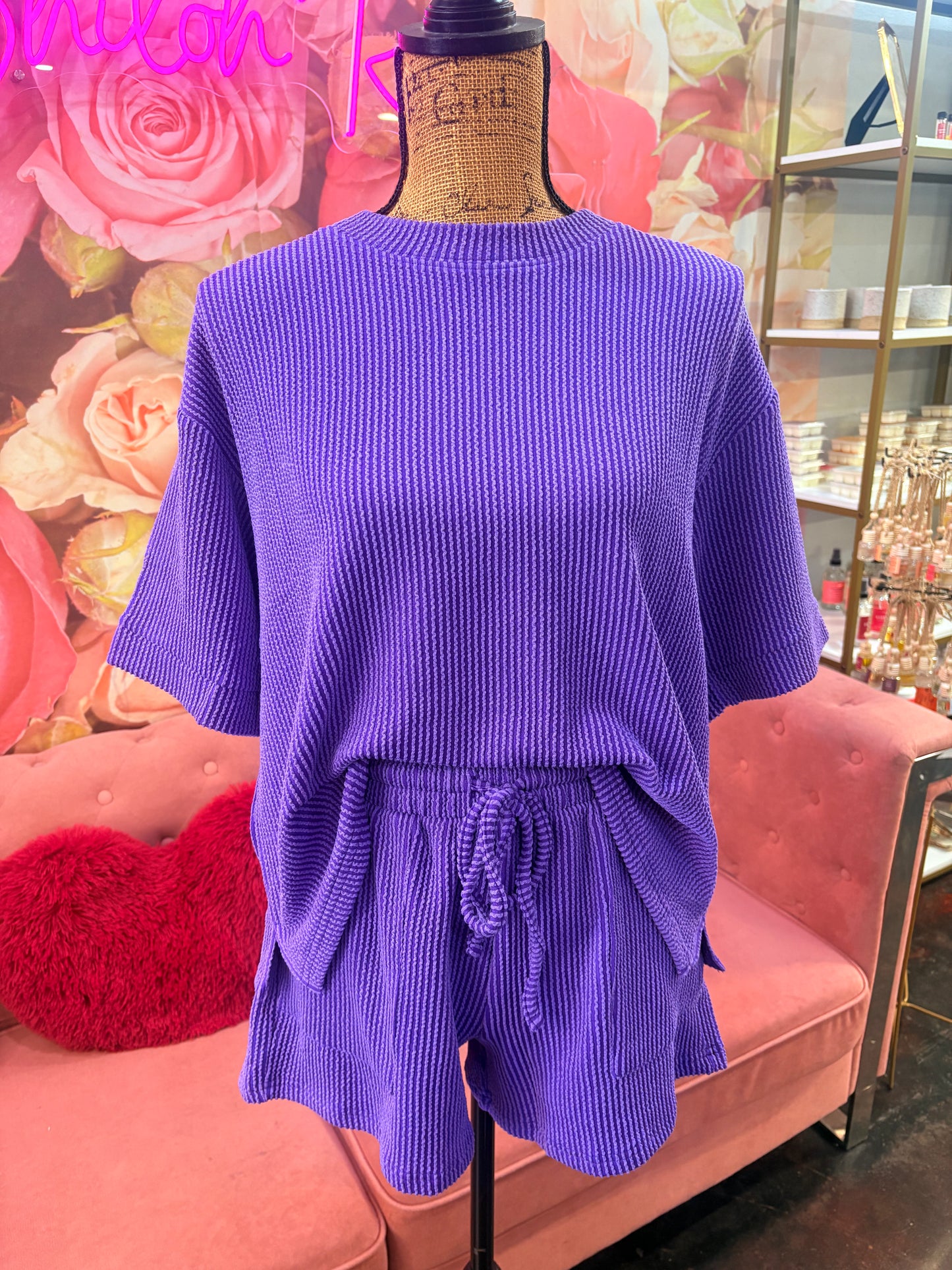 Raised Rib Short Sleeve & Short Set