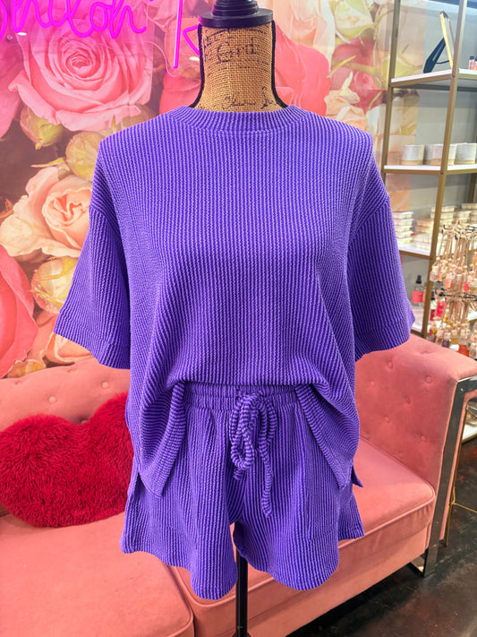 Raised Rib Short Sleeve & Short Set