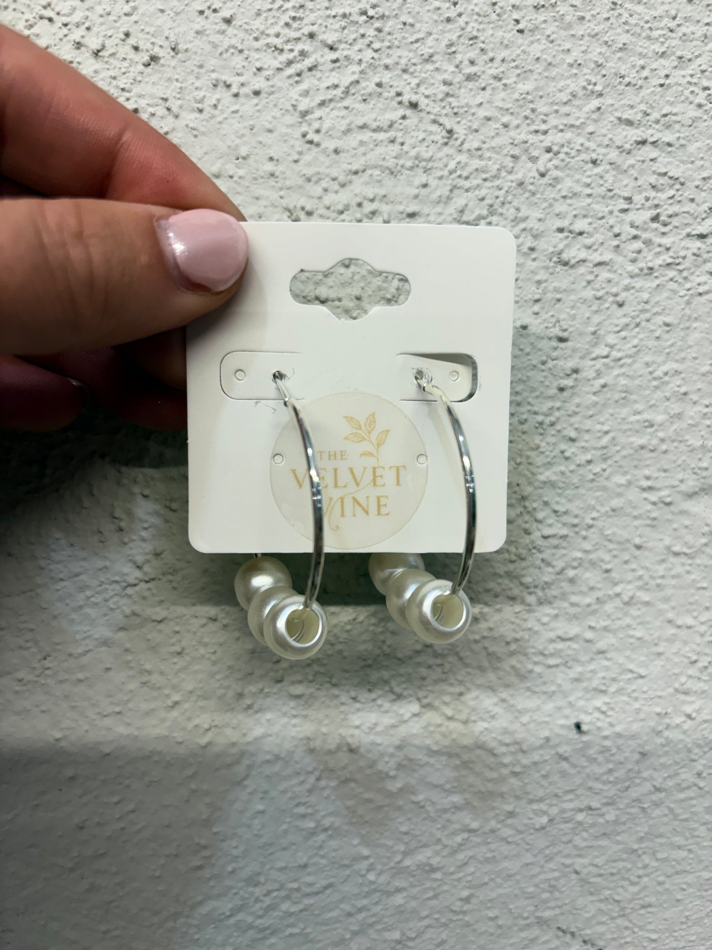 Silver 3 Pearl Hoops
