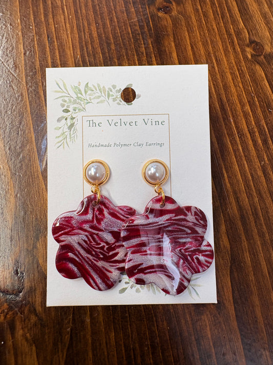 Crimson Bloom Earrings