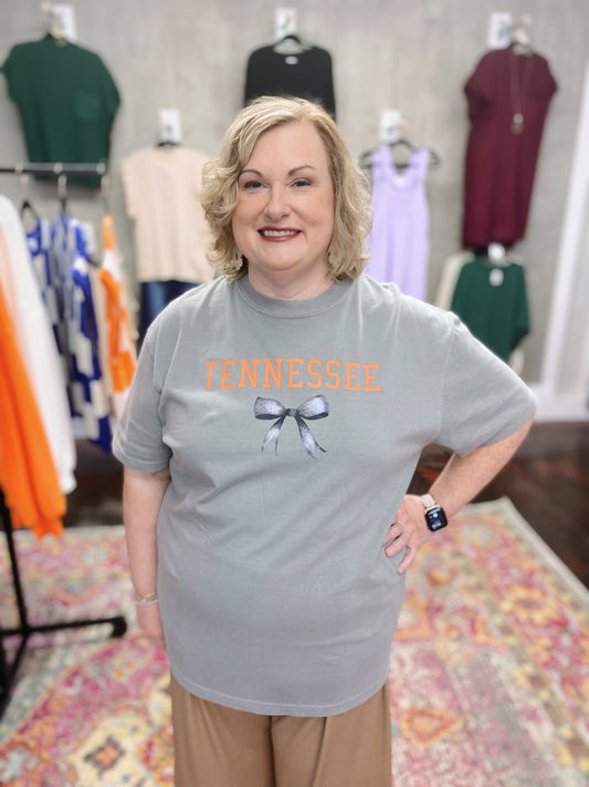 Gray Tennessee Bow Tee