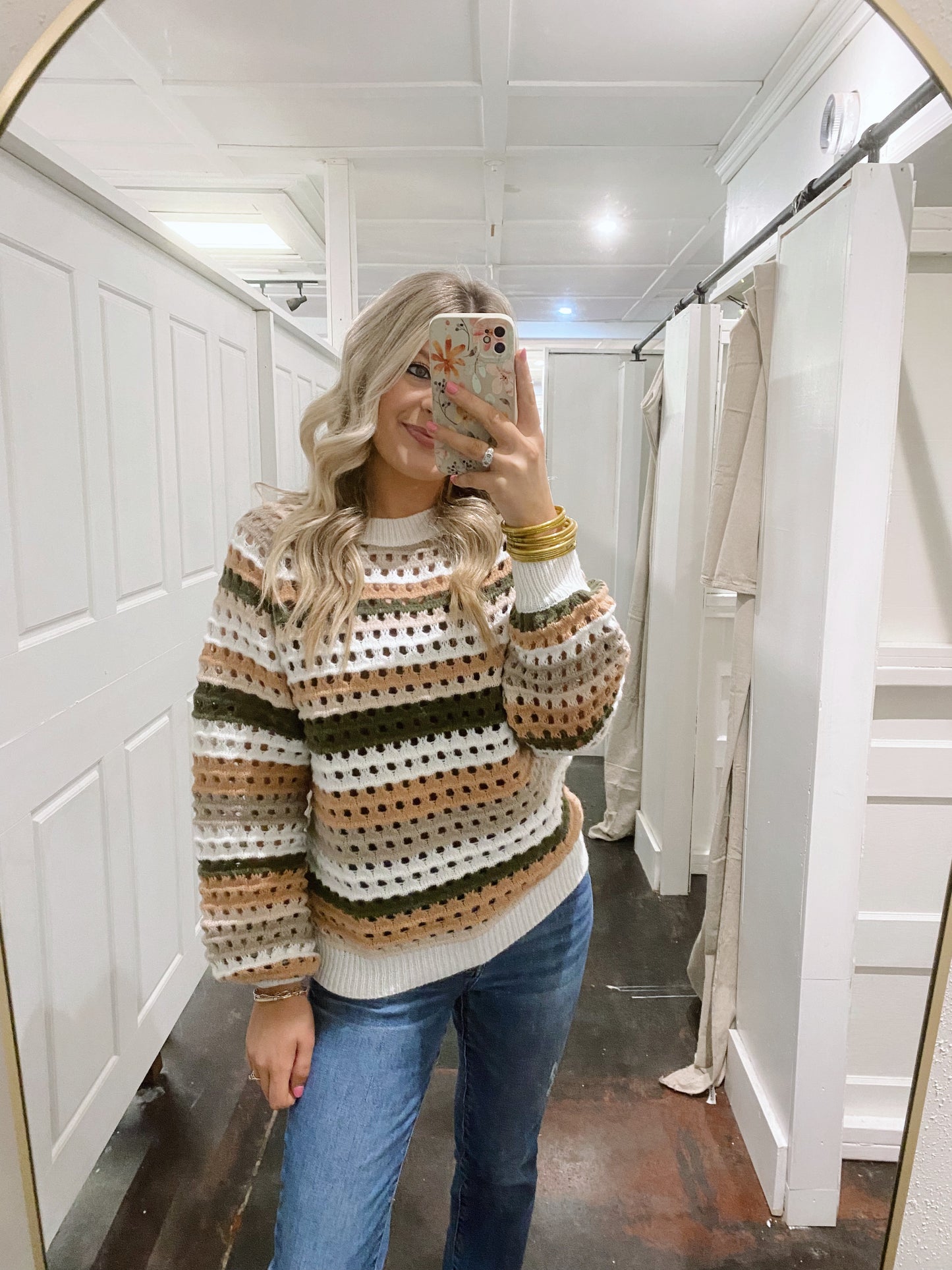 Multi-Color Stripe Knit Sweater