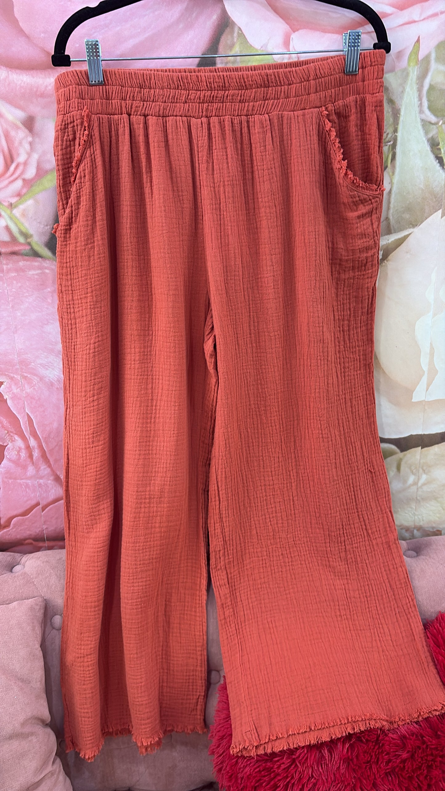 Plus Brick Gauze Pants