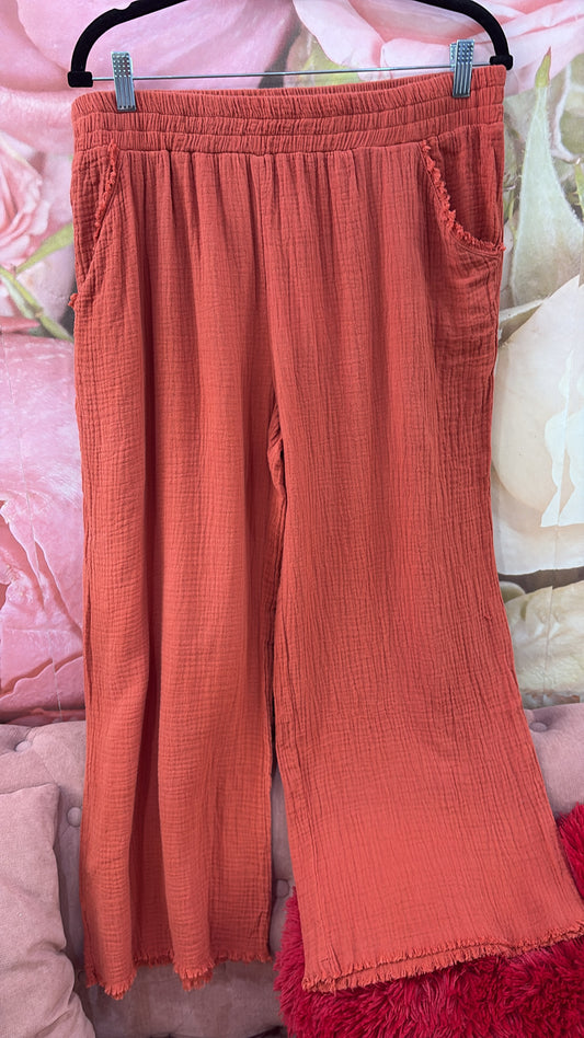 Plus Brick Gauze Pants