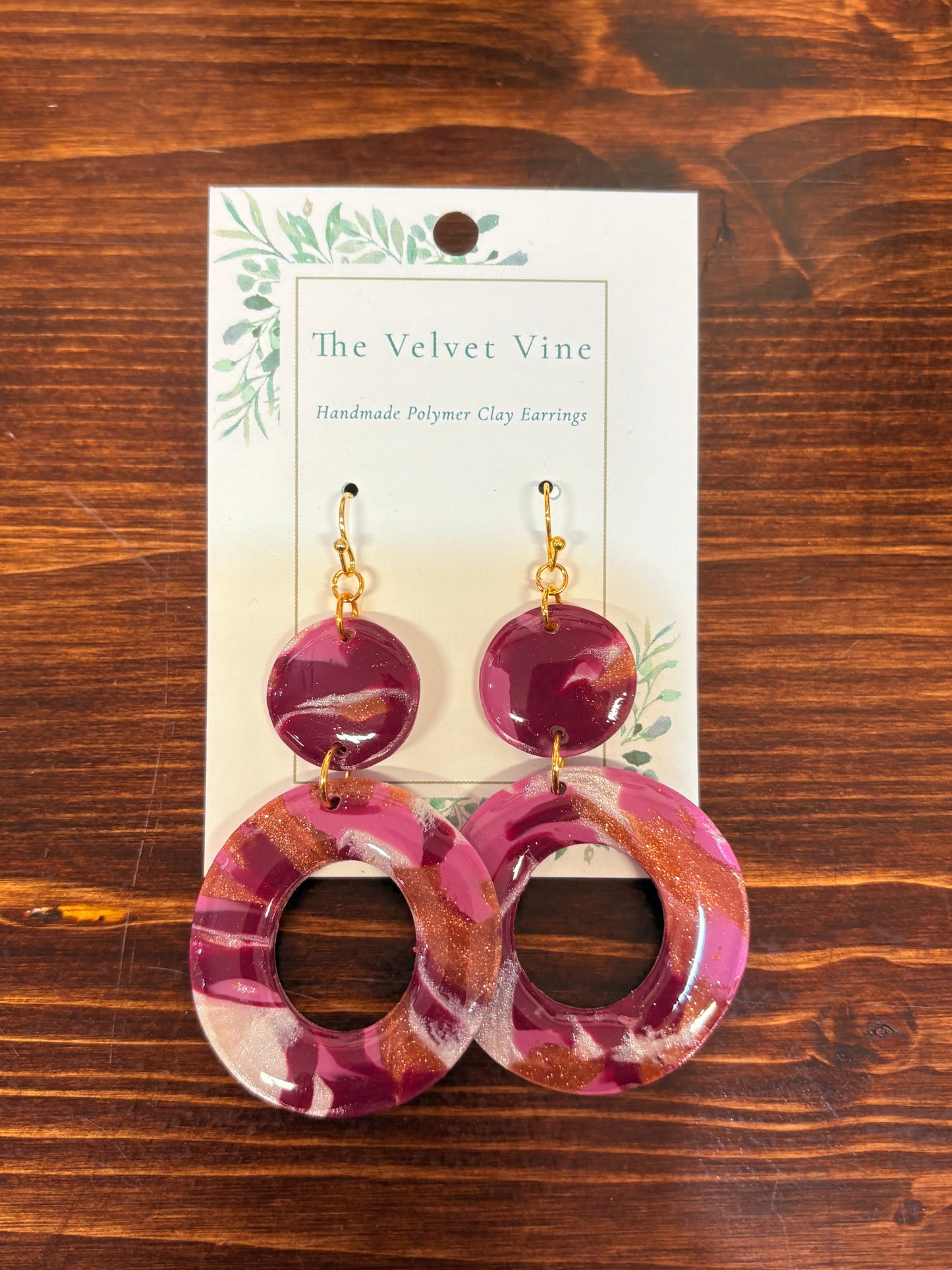 Berry Swirl Circle Earrings