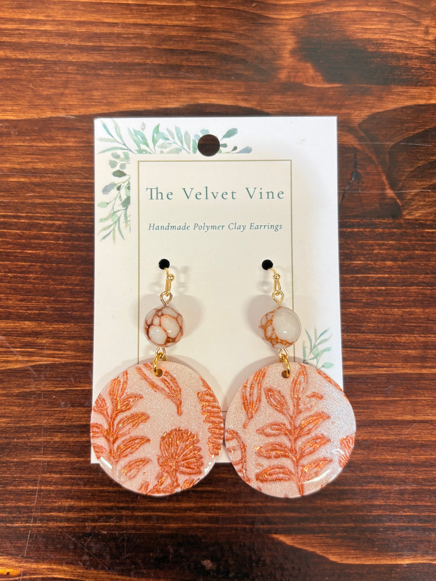 Copper Bloom Circle Earrings