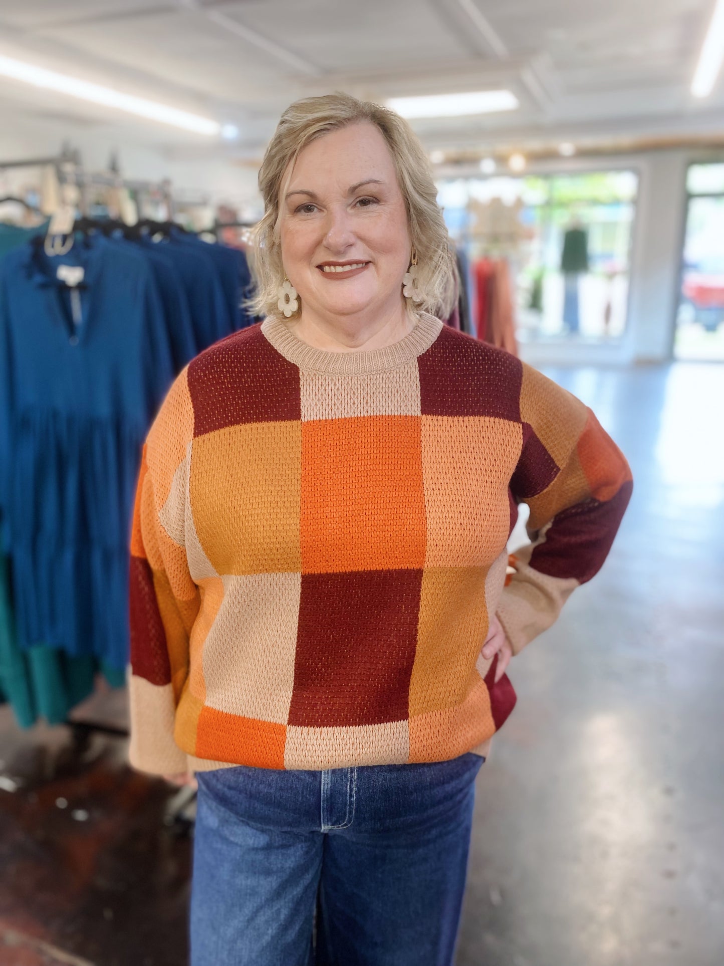 Plus Fall Colorblock Sweater